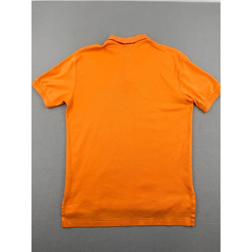 Polo Ralph Lauren Mens M Short Sleeve Pique Cotton Polo Orange Casual Preppy Ivy